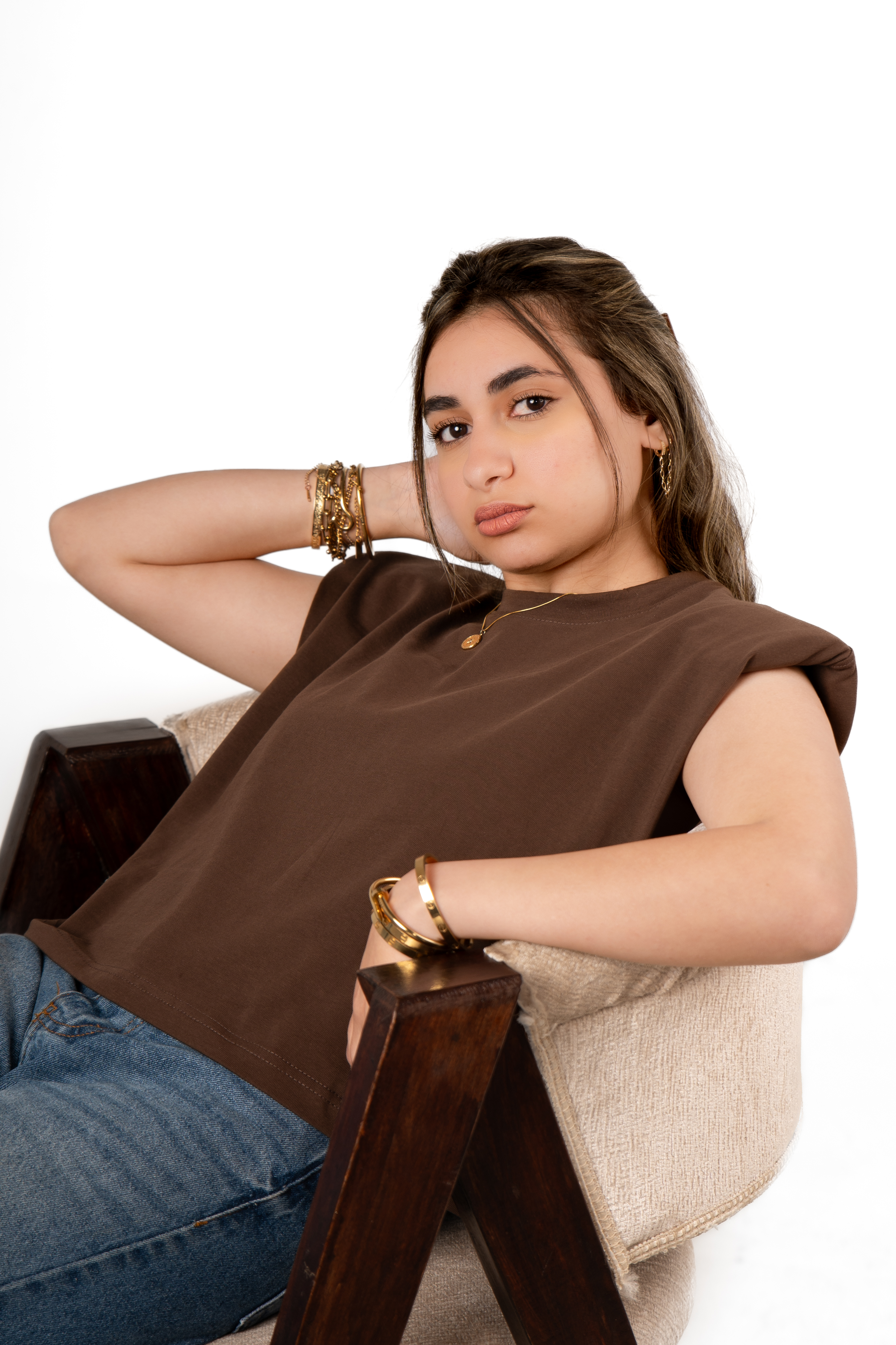 Padded sholder tank top